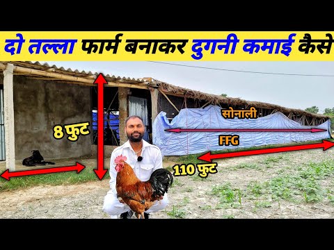 दो तल्ला मुर्गी फार्म बनाकर दुगनी कमाई कैसे करें | desi poultry farm in bihar | poultry farming