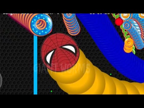 Worms zone io !! cacing besar superhero Spider Man || slither snake❗@GiantWorms