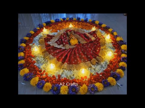 Easy Flower 🌼 🌸 Rangoli Design for Diwali ✨️ Festival!!! Easy Flower Rangoli