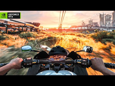 ⁸ᴷ⁶⁰ Cyberpunk 2077: RTX 4090 POV Photorealistic Motorbike Ride! 2024 Ray Tracing Graphics Mod