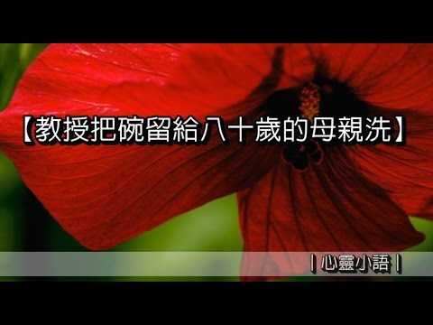 教授把碗留給八十歲的母親洗｜心靈小語｜