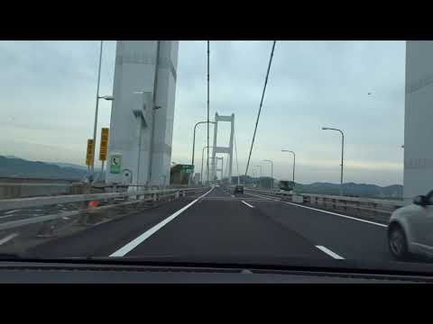 高速バス　本線車道への合流　しまなみ海道　来島海峡大橋