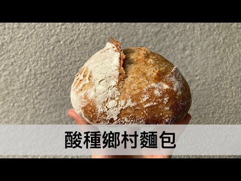 酸種鄉村麵包🥖用天然酸種製作免揉歐式麵包全紀錄｜龍龍開烤箱 Sourdough bread