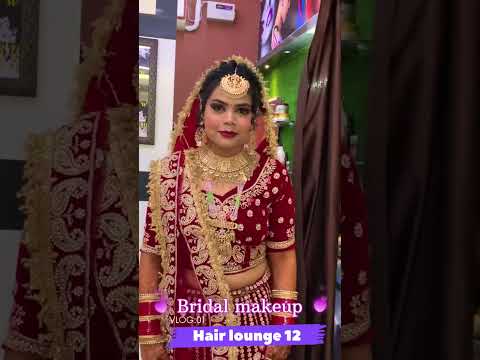 Indian bridal makeup/beautiful girl moments |makeup by hair lounge 12 salon #shorts_video#viral