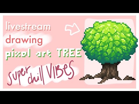 Drawing the top of a tree | Trying Aseprite for the first time on Twitch!