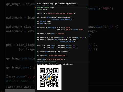 Add Logo in any QR Code using Python