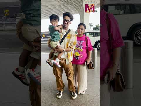 Bharti Singh With Husband Haarsh Limbachiyaa And Son Flying From Mumbai| #BhartiSingh #shortvideo