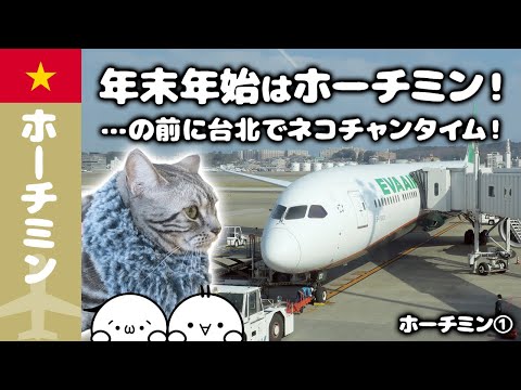 【年末年始ホーチミン旅】ベトナム・ホーチミンへ！・・・の前に台北の乗継ぎ時間でネコチャンタイム♪／ホーチミン①