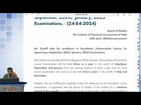 CUTOFF DATE FOR SEPTEMBER 2024  ||JANUARY 2025 ||CA FOUNDATION||CA INTER ||TAMIL||ENGLISH