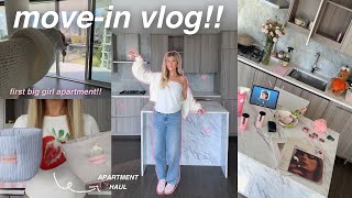 MOVE IN VLOG! ♡ empty apartment tour, unpacking, living alone, hauls etc!