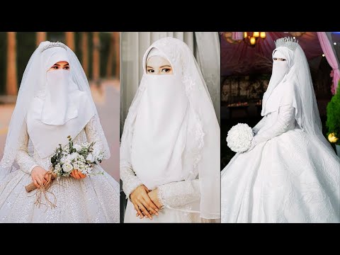 Muslim wedding outfits for niqabi women//Muslim wedding dress with niqab//Hijab wedding dress styles