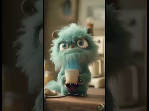 Cute Monsters: Sipping Coffee | Phuki AI #aiart #aiartcommunity #phuki