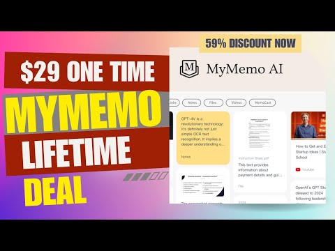 💥💫💥 MyMemo Lifetime Deal | Turn Data Chaos Into Clarity  | $29 Lifetime Deal | 59% Now