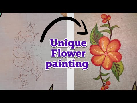 Unique Fabric Paint | Acrylic Flower painting | Kolam video | Mugglu | #trending | #Viral | #yt