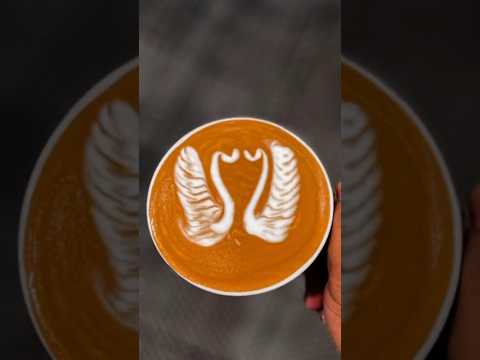 Romantic Latte Art💞Creating Couple Swans 🦢 in Seconds | food locker #shorts #shortsfeed