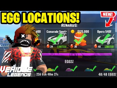 ALL *48* EGG LOCATIONS In Roblox Vehicle Legends Egg Hunt Event 2023