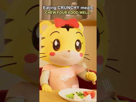 🥗 Chewing CRUNCHY meals! 😋🥬 #shimajiro #nurseryrhymes #healthyeating #songsforkids