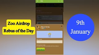 Zoo Rebus Of The Day | Zoo Airdrop Rebus Of The Day 9 January | Rebus Of The Day Zoo