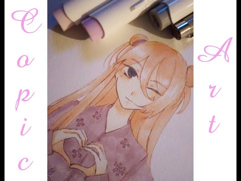 ★ Copic OHUHU drawing/ illustration ~ manga girl ♡︎