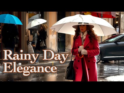 Milan Street Style in Rainy Day. How to stay elegant in wet weather