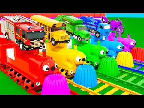 Wheels On the Bus Song - Soccer balls and colorful trains - Baby Nursery Rhymes & Kids Songs