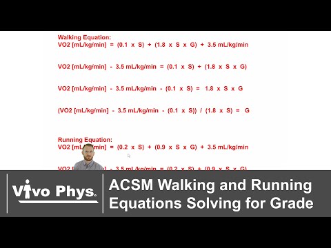 ACSM Walking and Running Equations Solving for Grade