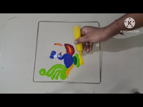 धनत्रयोदशी||best rangoli for Diwali2024||Diwali special rangoli||peacock rangoli design for Diwali