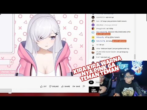 Tebak warna vtuber, Moment Bang Upi mampir ke debut stream Reina Keina