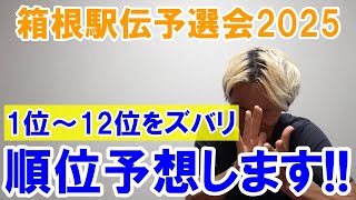 箱根駅伝予選会2025!! 1位～12位まで順位予想します!!