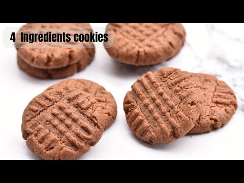 4 Ingredients Chocolate Peanut Butter Cookies