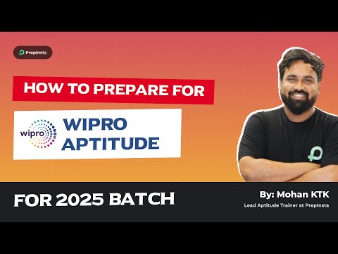 How to prepare for aptitude in Wipro for Batch 2025 | Wipro Is Hiring