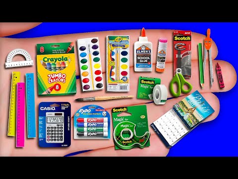 15 DIY MINIATURE SCHOOL Office  SUPPLIES COLLECTION REALISTIC HACKS AND CRAFTS FOR BARBIE DOLLHOUSE