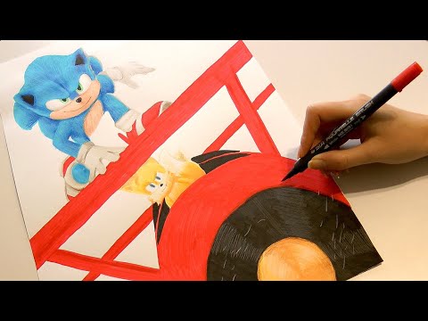 Drawing Sonic and Tails (Sonic The Hedgehog 2 Movie) 2022