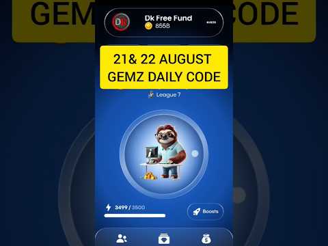 Gemz Daily Code 21 August #gemzcode #dailycode #gemzcoin