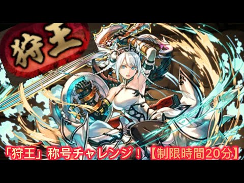 『「狩王」称号チャレンジ！【制限時間20分】』【パズドラ】【Puzzle & Dragons】