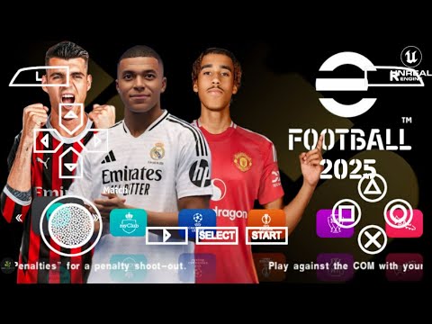 eFootball PES 2025 PPSSPP Lastest Update Transfer Club Team Camera Ps4 Best Graphics