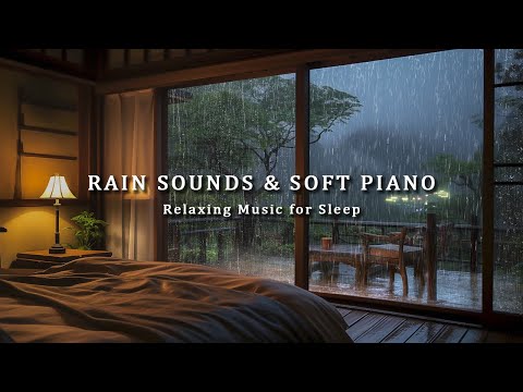 3 Hours Relaxing Sleep Music with Rain Falling Outside the Warm Bedroom - Deep Sleeping, Meditation