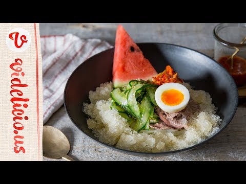 暑い夏にぴったり！スープを凍らしたシャリシャリ冷麺｜How to make Sherbet Cold Noodle