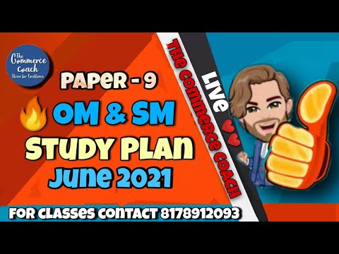 cma inter om and sm study plan june 2021 - The Commerce Coach