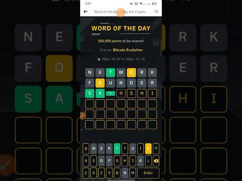 Wodl 11 December | Theme Bitcoin Evolution Wotd | Binance word of the day | Wodl 7 word answer today