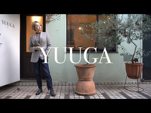 レディースコーデ シングルジャケット×デニム 秋冬ファッション【Domestic Luxury Brand YUUGA】