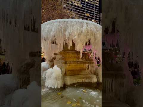 Frozen Fountain Bryant Park NYC #holidays #cold #weather #christmas