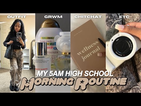 MY REALISTIC 5AM HIGH SCHOOL MORNING ROUTINE | outfit, chit chats, skincare, makeup