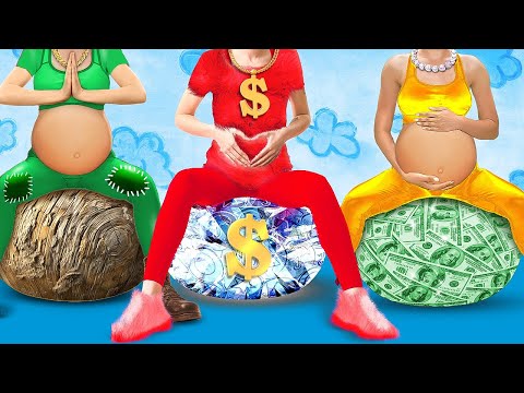 Poor vs Rich vs Giga Rich Pregnant in The Hospital! 💡 BEST Parenting Hacks