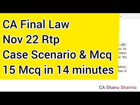 CA Final Law RTP Nov22  Case Scenario Mcq in Fast mode| IBC Compromise Arrangement Amalgamation