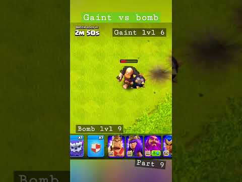 Giant lvl 6 vs bombs lvl 9 part 9 #clashofclans #coc #games #reels #gaming #shorts #supercell