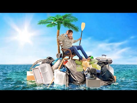 I built an island out of trash overnight survival challenge