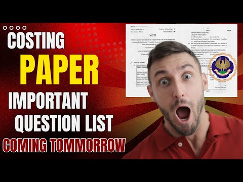 |ICAI CA Inter Costing Paper Important Question List| Question Coming Tommorrow|