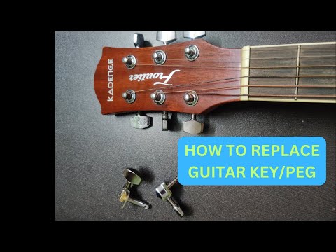 Acoustic Guitar Tuning Key/Peg replacement | Fix Your Broken Guitar Tuning Key | Guitar Key Repair