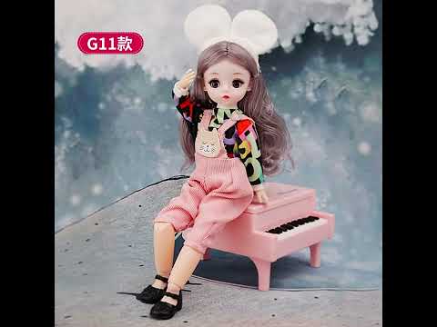 Cute Doll Girl BJD Doll Clothes Dress Up Handmade Remodeling Curly Hairs Bonecas Fashion Royalty Toy